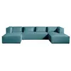 Image de Canape angle fixe LISA DESIGN 7 places en polyester bleu 176 x 327 x 64 cm