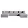 Image de Canape angle fixe LISA DESIGN 7 places en polyester gris 176 x 327 x 64 cm