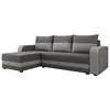 Image de Harvey - Canapé d'angle réversible 4 places convertible avec coffre en tissu bicolore - Gris