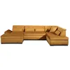 Image de Canape angle fixe LISA DESIGN 7 places en polyester jaune 197 x 335 x 77 cm
