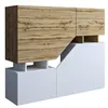 Image de Pitt - buffet haut - 4 portes - 120 cm - Bois / Blanc