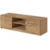 Image de Robin - meuble TV - 2 portes et 2 niches - 120 cm - Noir / Bois et Bois