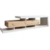 Image de Olga - meuble TV - effet bois et blanc - 2 tiroirs - 198 cm - Bois / Blanc