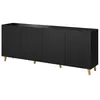 Image de Sanna - buffet bas - 4 portes - 200 cm - Noir / Blanc