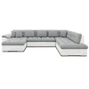 Image de Canape angle fixe BEST MOBILIER 7 places en tissu gris 205 x 350 x 76 cm