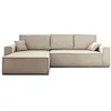 Image de Canape angle fixe BEST MOBILIER 4 places en velours beige 289 x 289 x 86 cm