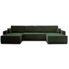 Image de Canape angle fixe BEST MOBILIER 7 places en velours vert 185 x 342 x 85 cm