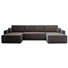 Image de Canape angle fixe BEST MOBILIER 7 places en velours gris 185 x 342 x 85 cm