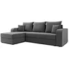 Image de Harvey - Canapé d'angle réversible 4 places convertible avec coffre en velours - Gris