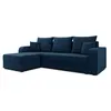 Image de Canape droit fixe best mobilier harvey 4 places en velours bleumarine avec coffre
