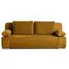 Image de Canape droit BEST MOBILIER 3 places en velours jaune 200 x 200 x 77 cm