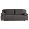 Image de Canape dangle droit fixe best mobilier Elio 3 places en velours cotele gris avec coffre