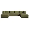 Image de Canape angle fixe LISA DESIGN 7 places en polyester vert 176 x 327 x 64 cm