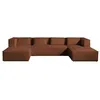 Image de Canape angle fixe LISA DESIGN 7 places en polyester rouge 176 x 327 x 64 cm