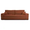 Image de Canape droit BEST MOBILIER 3 places en polyester rouge 249 x 249 x 86 cm