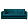 Image de Canape droit LISA DESIGN 3 places en polyester bleu 222 x 222 x 85 cm