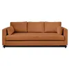 Image de Canape droit LISA DESIGN 3 places en polyester rouge 222 x 222 x 85 cm
