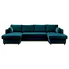 Image de Canape angle fixe LISA DESIGN 7 places en polyester bleu 289 x 289 x 85 cm