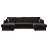 Image de Canape angle fixe LISA DESIGN 7 places en polyester gris 289 x 289 x 85 cm