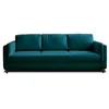 Image de Canape droit LISA DESIGN 3 places en polyester bleu 230 x 230 x 85 cm