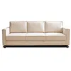 Image de Canape droit LISA DESIGN 3 places en polyester beige 220 x 220 x 84 cm