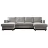 Image de Canape angle fixe LISA DESIGN 7 places en polyester gris 289 x 289 x 84 cm