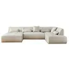 Image de Canape angle fixe LISA DESIGN 7 places en polyester beige 198 x 334 x 77 cm