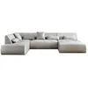 Image de Onyx - canapé panoramique d'angle gauche 7 places - en tissu - Gris clair