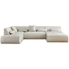 Image de Onyx - canapé panoramique d'angle gauche 7 places - en tissu - Beige