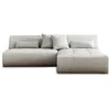 Image de Canape droit LISA DESIGN 4 places en polyester gris 240 x 240 x 75 cm