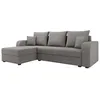 Image de Harvey - Canapé d'angle réversible 4 places convertible avec coffre en tissu - Gris clair