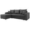Image de Harvey - Canapé d'angle réversible 4 places convertible avec coffre en tissu - Gris foncé