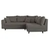 Image de Rune - canapé d'angle droit - 4 places - avec pouf d'appoint - en velours côtelé - Gris foncé