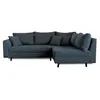 Image de Rune - canapé d'angle droit - 4 places - avec pouf d'appoint - en velours côtelé - Bleu nuit