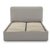Image de Lit coffre best mobilier 155 x 200 x 100 cm en tissu sommier a lattes pour 2 personnes de couleur beige