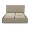 Image de Lit coffre best mobilier 210 x 175 x 100 cm en tissu sommier a lattes pour 2 personnes de couleur beige
