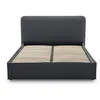 Image de Lit coffre best mobilier 175 x 210 x 100 cm en tissu sommier a lattes pour 2 personnes de couleur gris