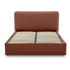 Image de Lit coffre best mobilier 175 x 210 x 100 cm en tissu sommier a lattes pour 2 personnes de couleur rouge