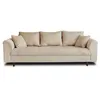 Image de Canape droit LISA DESIGN 3 places en polyester beige 210 x 210 x 81 cm