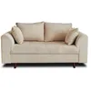 Image de Canape droit LISA DESIGN 2 places en polyester beige 150 x 150 x 81 cm