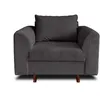Image de Rune - fauteuil - en velours côtelé - Gris foncé