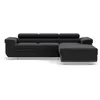 Image de Canape angle fixe BEST MOBILIER 6 places en polyester noir 280 x 280 x 70 cm