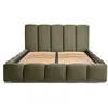Image de Lit coffre best mobilier 200 x 222 x 112 cm en velours sommier a lattes pour 2 personnes de couleur vert