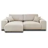 Image de Canape angle fixe LISA DESIGN 4 places en velours beige 237 x 237 x 79 cm