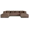 Image de Canape angle fixe LISA DESIGN 7 places en velours marron 176 x 327 x 67 cm