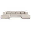 Image de Canape angle fixe LISA DESIGN 7 places en velours blanc 176 x 327 x 67 cm