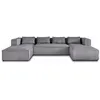 Image de Canape angle fixe LISA DESIGN 7 places en velours gris 176 x 327 x 67 cm