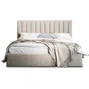 Image de Rosario - lit coffre - 160x200 - sommier inclus - en velours - Beige