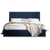 Image de Rosario - lit coffre - 180x200 - sommier inclus - en velours - Bleu