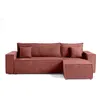Image de Canape angle fixe BEST MOBILIER 4 places en polyester rose 244 x 244 x 83 cm